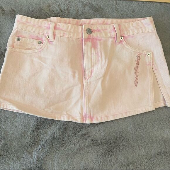 NWT Ser.o.ya Zuri Low arise Mini Skirt In Bleach Pink size 27 - Picture 4 of 12